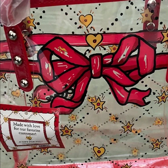 Brighton Red and Gold Heart-Pattern Tote - Picture 8 of 10